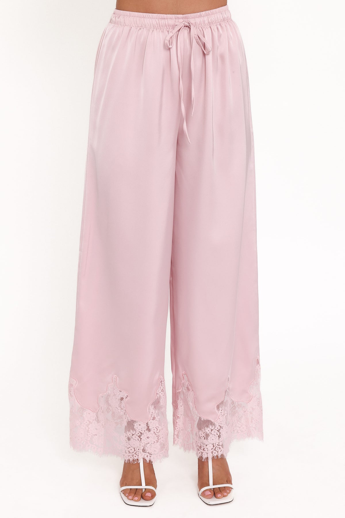 Petal and Pup USA BOTTOMS Viola Drawstring Wide Leg Pant - Pale Pink
