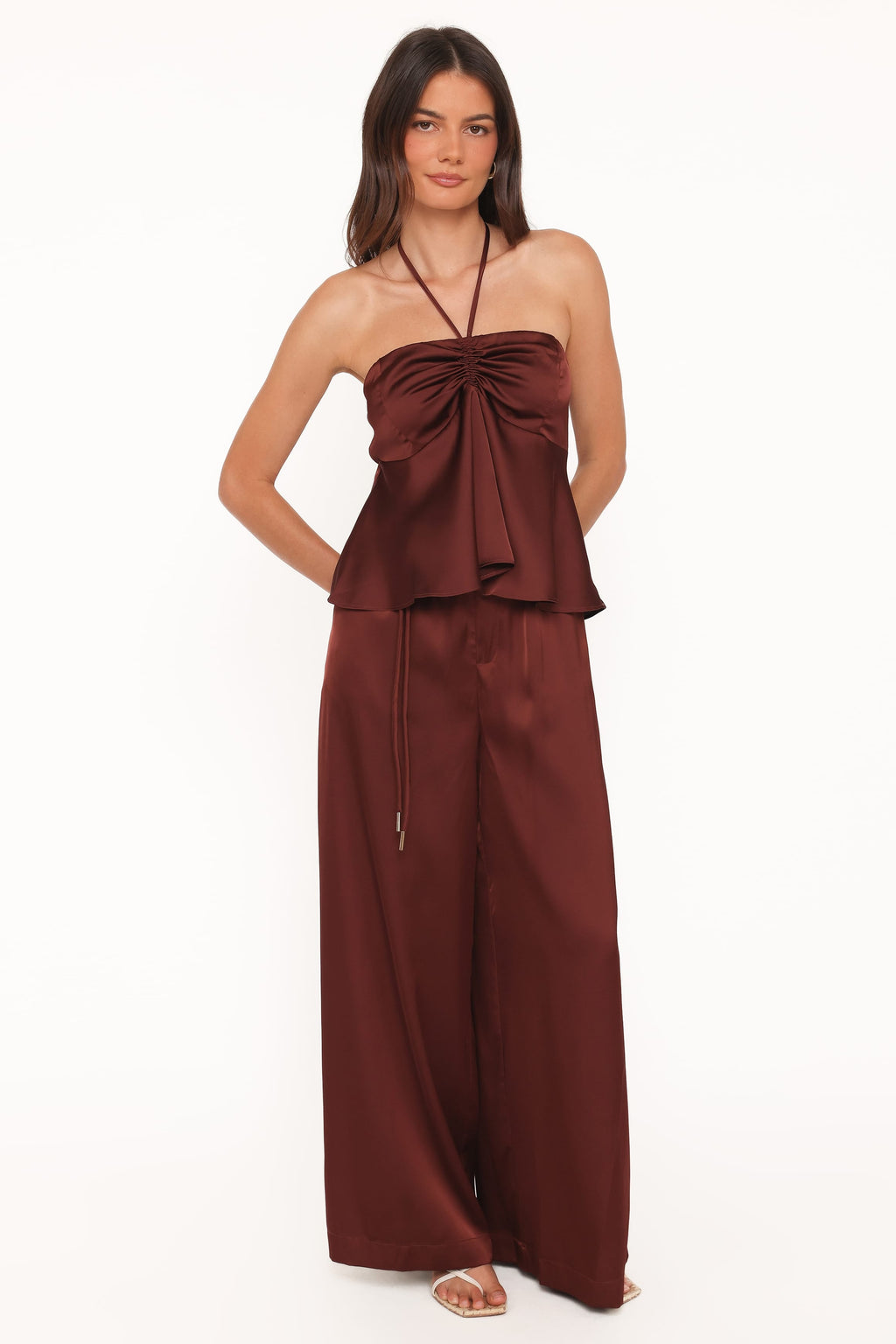 Petal and Pup USA BOTTOMS Vita Tailored Pant - Brown