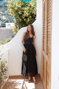 Petal and Pup USA DRESSES Alva Midi Dress - Black Broderie