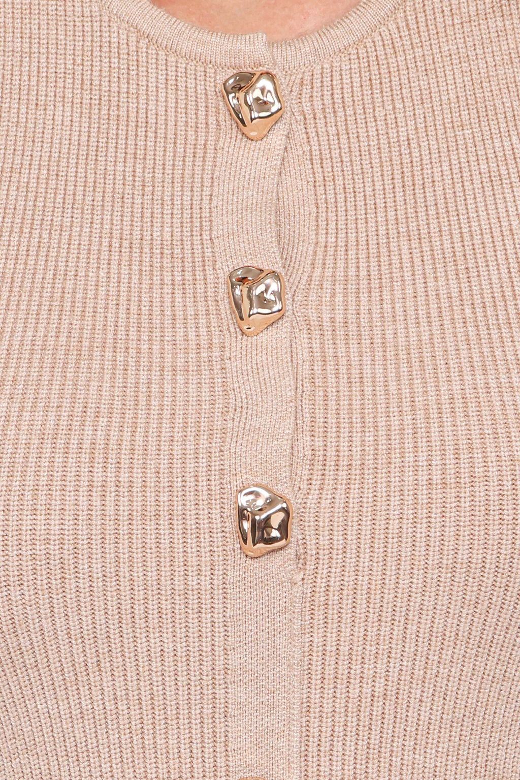 Petal and Pup USA DRESSES Aspen Button Up Knit Dress - Oatmeal