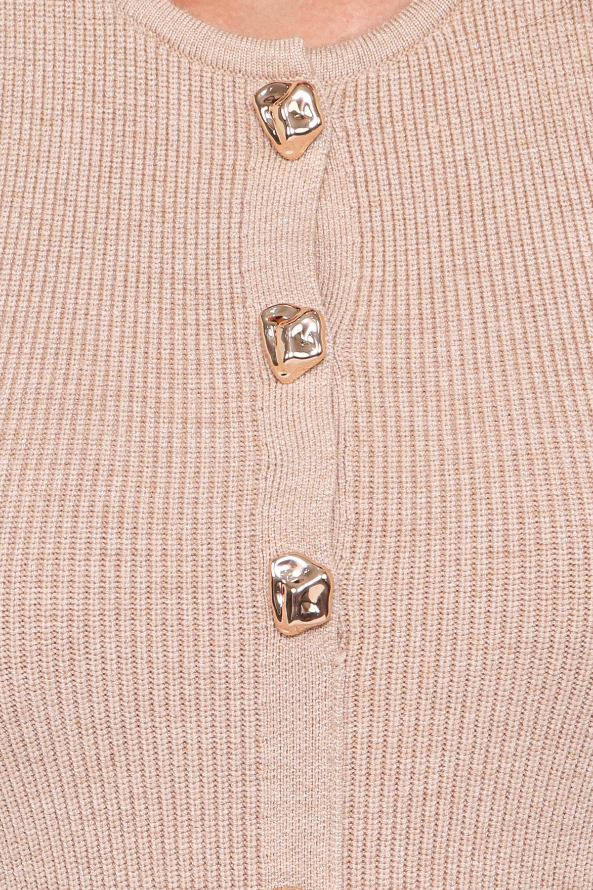 Petal and Pup USA DRESSES Aspen Button Up Knit Dress - Oatmeal