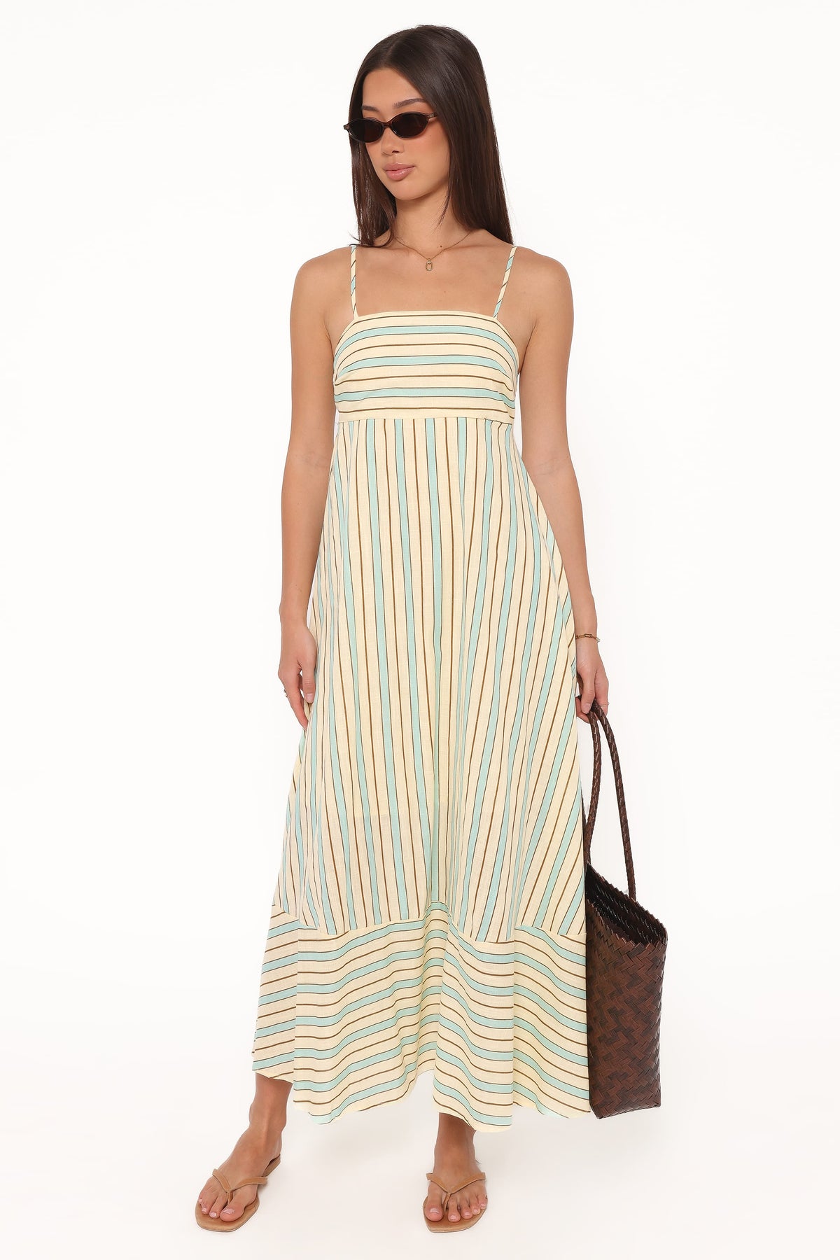 Petal and Pup USA DRESSES Brea Maxi Dress - Green Stripe