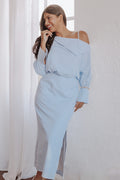 Petal and Pup USA DRESSES Broderick Midi Dress - Blue Stripe