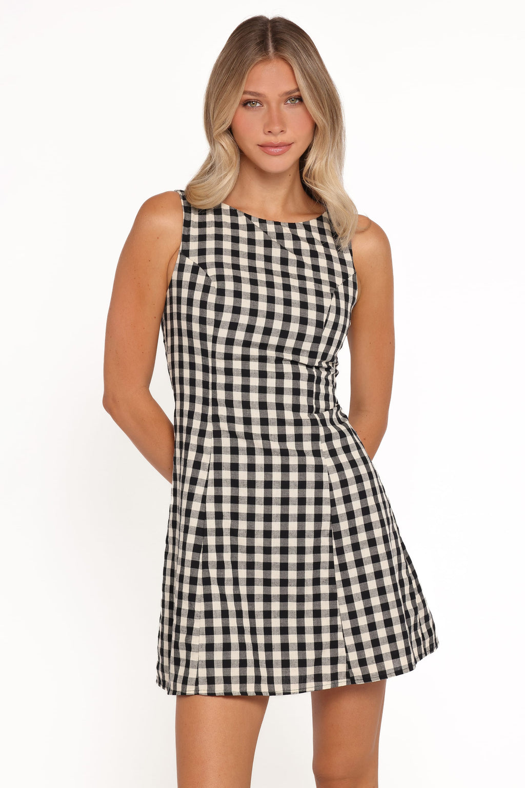 Petal and Pup USA DRESSES Circe Mini Dress - Black Gingham