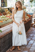 Petal and Pup USA DRESSES Evie Button Front Maxi Dress - White
