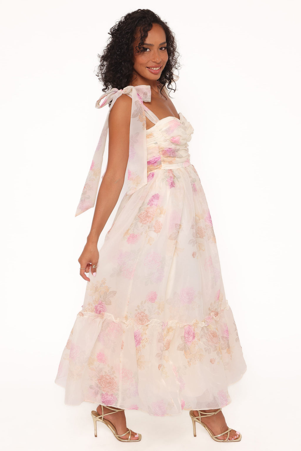 Petal and Pup USA DRESSES Floret Midi Dress - Yellow Floral