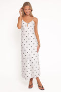 Petal and Pup USA DRESSES Jamila Midi Dress - White Polka Dot