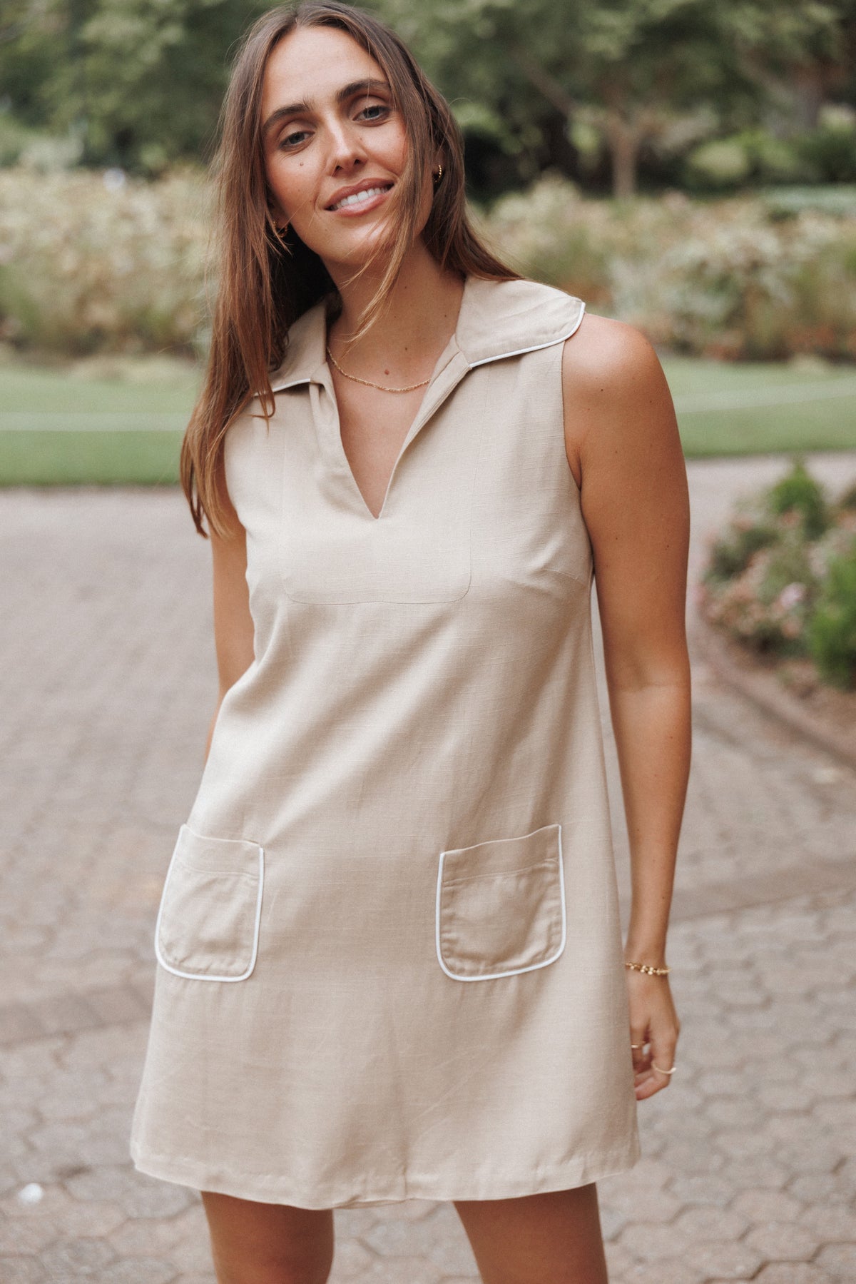 Petal and Pup USA DRESSES Newton Mini Dress - Taupe
