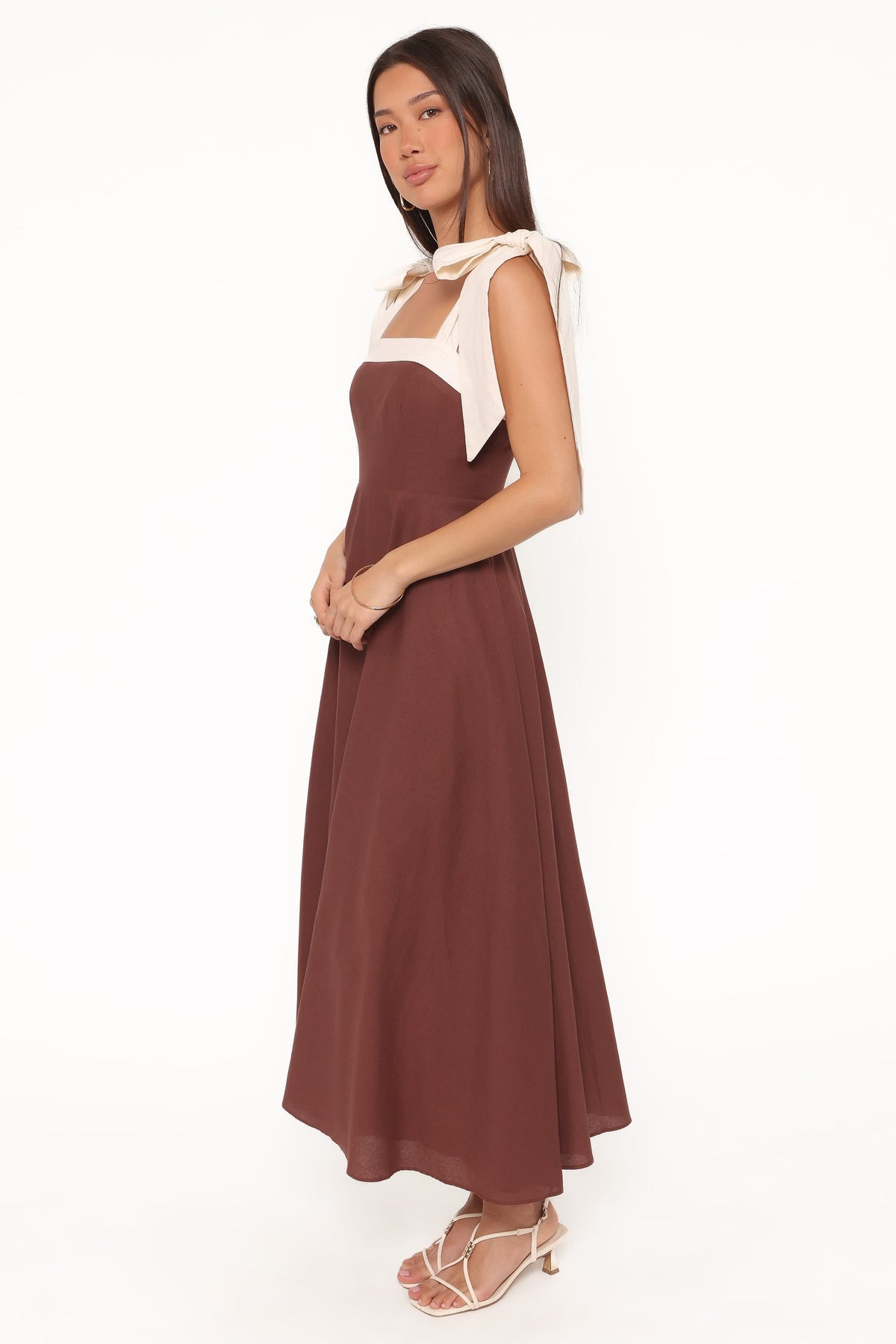 Petal and Pup USA DRESSES Olinda Midi Dress - Chocolate