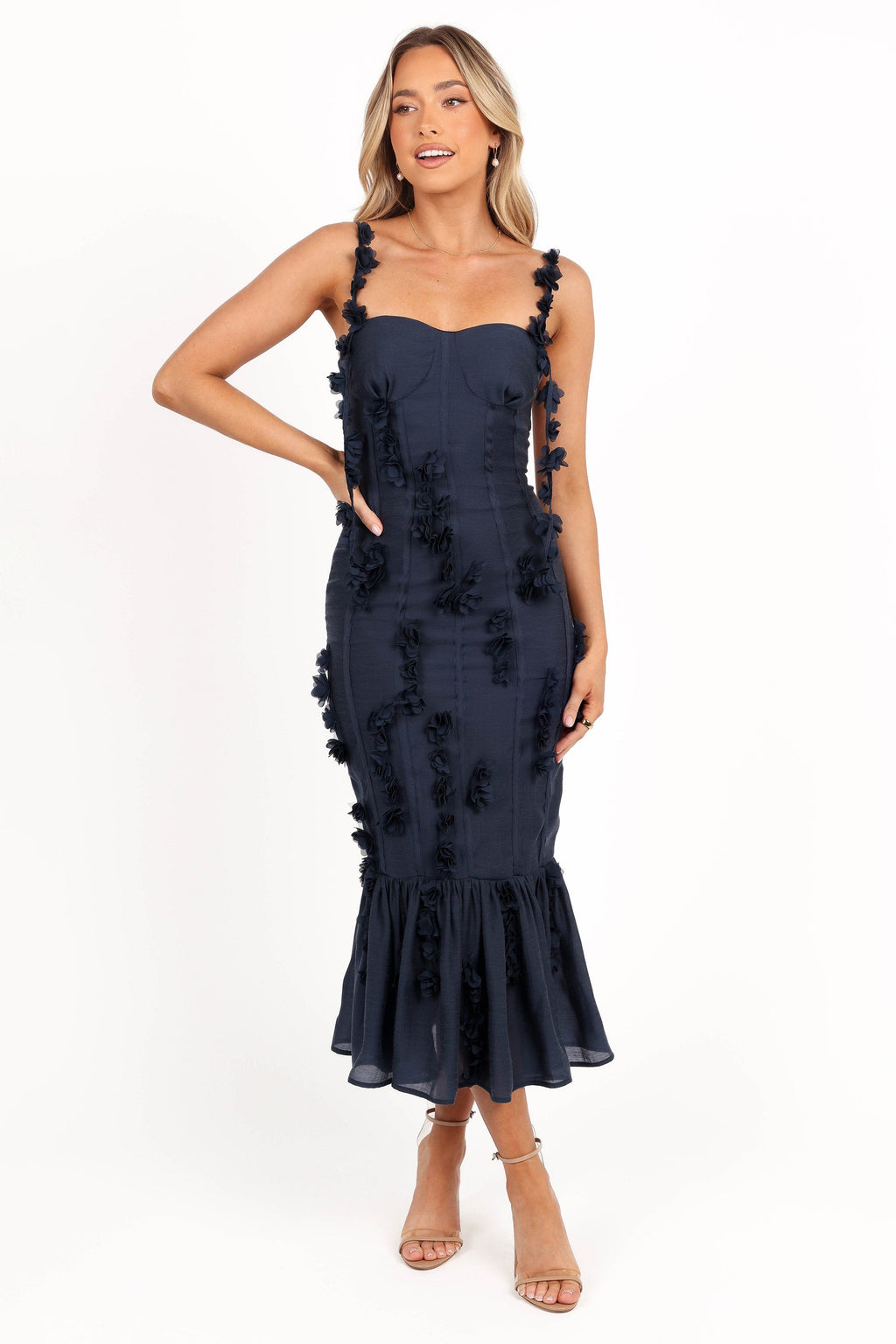 Petal and Pup USA DRESSES Posedly Midi Dress - Navy