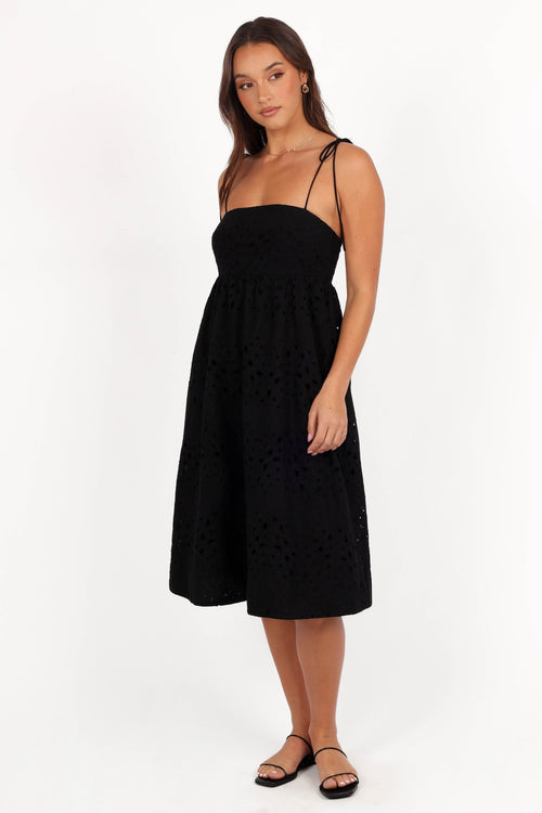 Petal and Pup USA DRESSES Sevara Midi Dress - Black