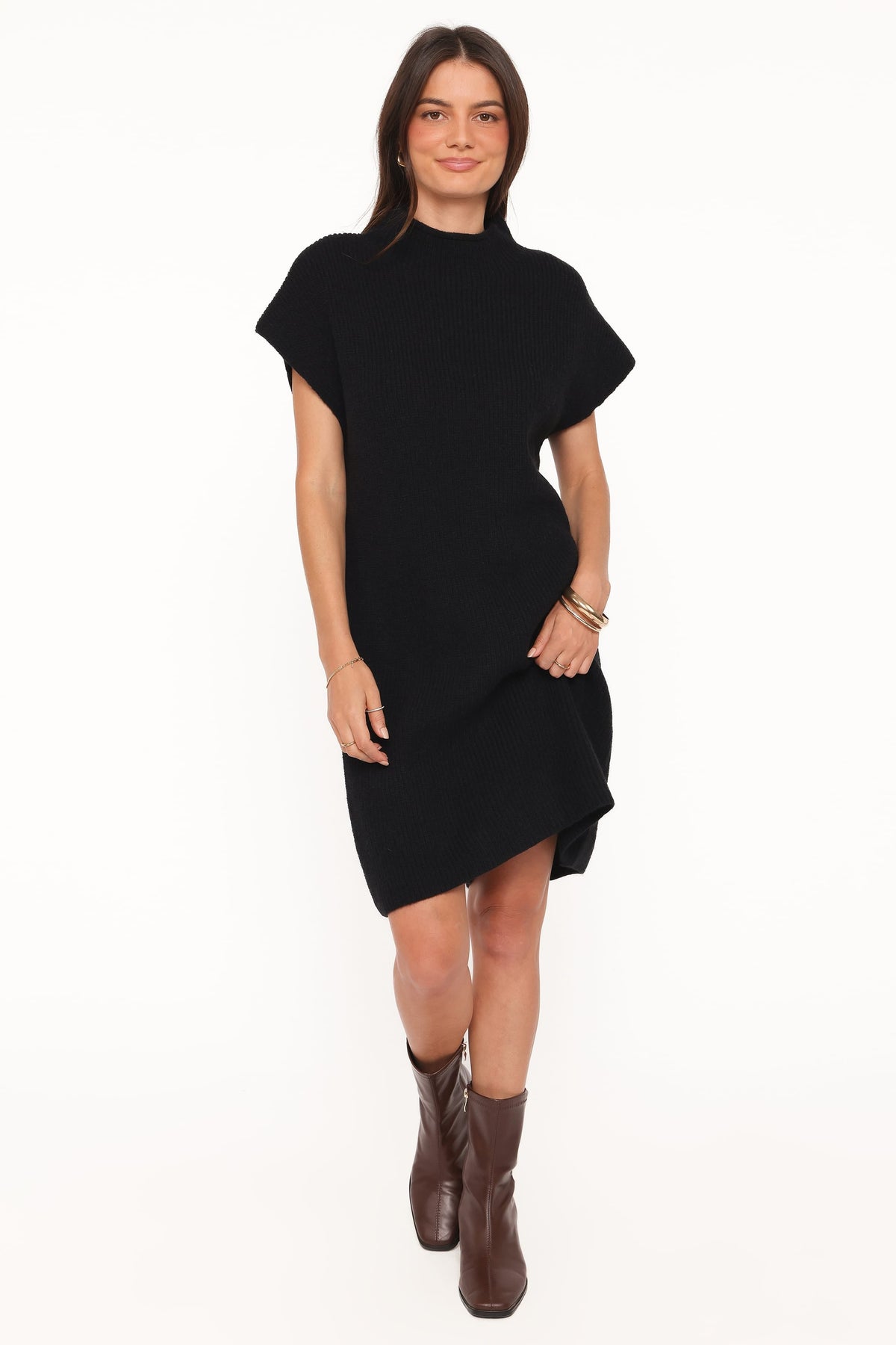 Petal and Pup USA DRESSES Wright Knit Mini Dress - Black