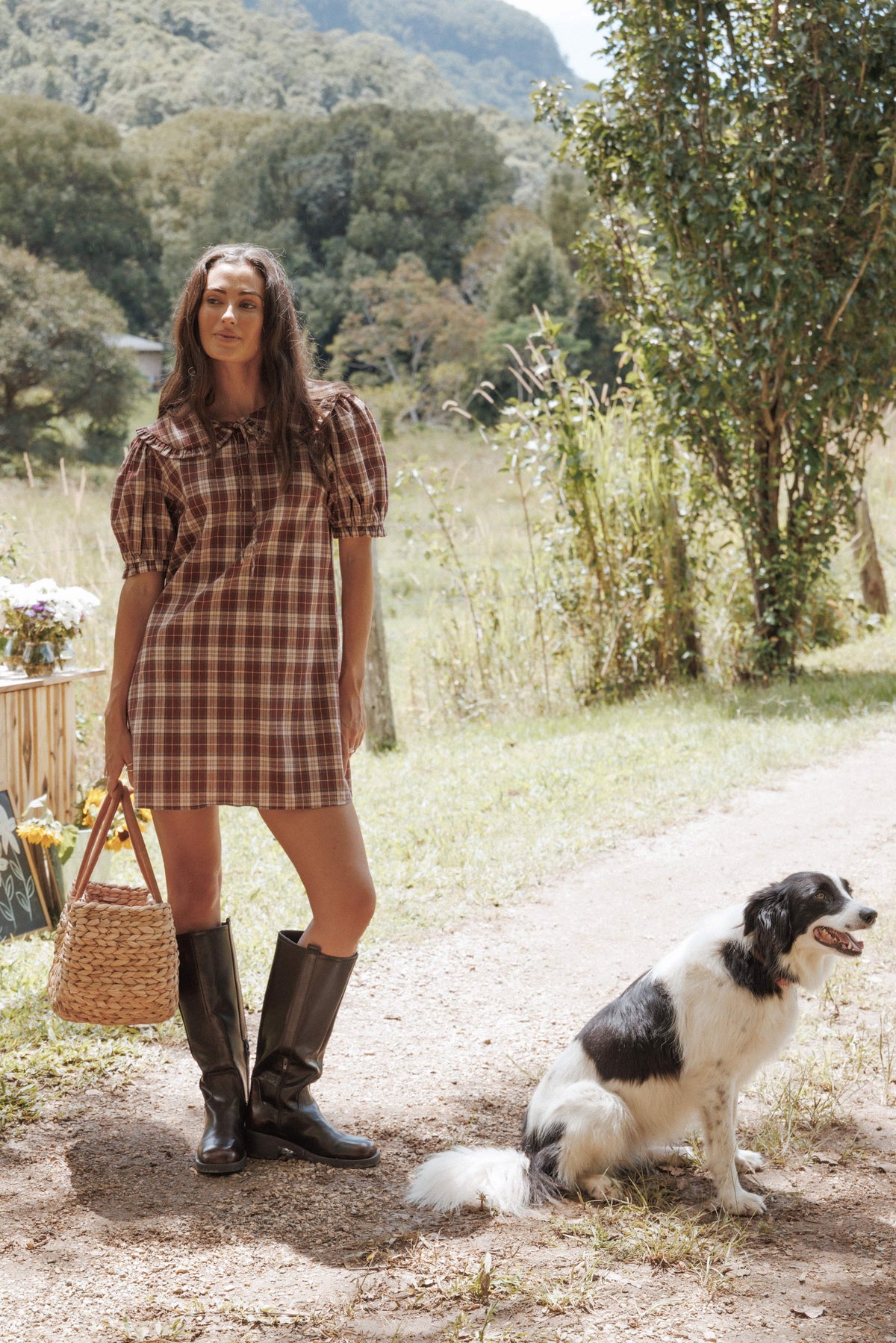 Petal and Pup USA DRESSES Yaris Mini Dress - Burgundy Plaid