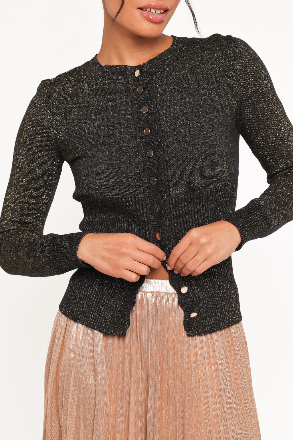 Petal and Pup USA KNITWEAR Briar Lurex Cardigan - Black