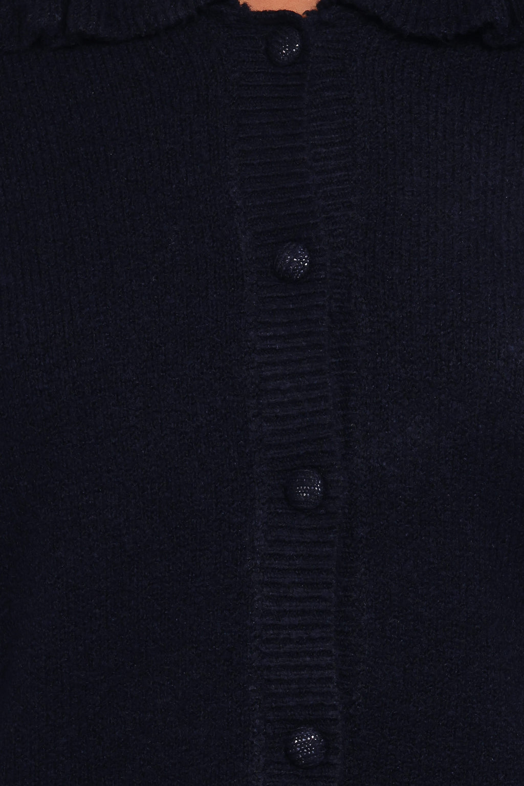 Petal and Pup USA KNITWEAR Carmello Frill Collar Cardigan - Navy