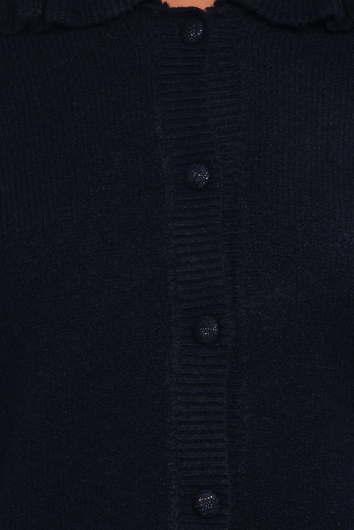 Petal and Pup USA KNITWEAR Carmello Frill Collar Cardigan - Navy
