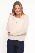 Petal and Pup USA KNITWEAR Henderson Thick Knit Cardigan - Cream