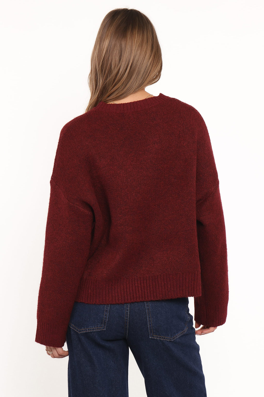 Petal and Pup USA KNITWEAR Kaori Bow Sweater - Burgundy