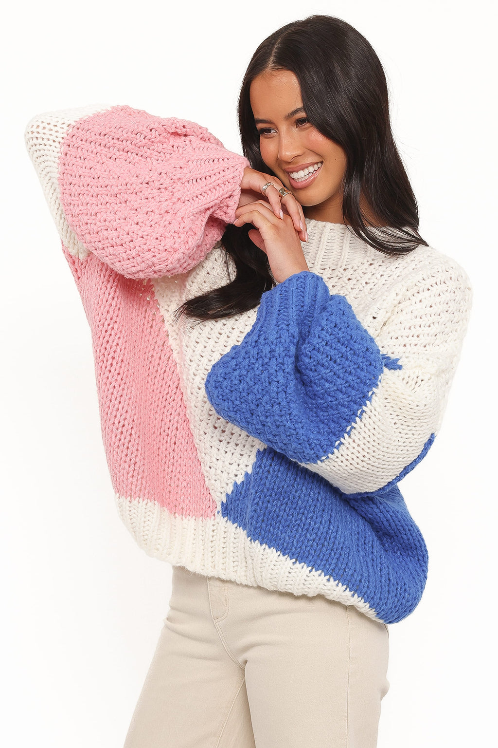 Petal and Pup USA KNITWEAR Koda Pattern Knit Sweater - White Multi