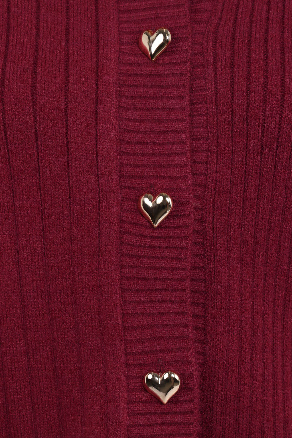 Petal and Pup USA KNITWEAR Loulani Heart Button Cardigan - Cherry