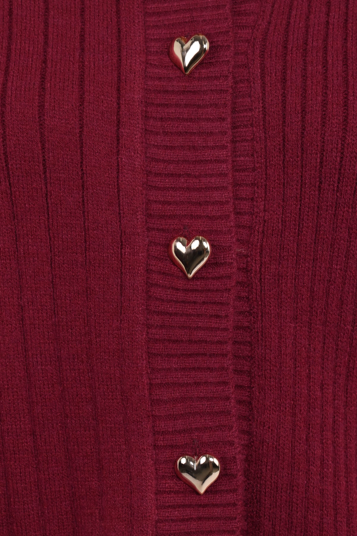 Petal and Pup USA KNITWEAR Loulani Heart Button Cardigan - Cherry