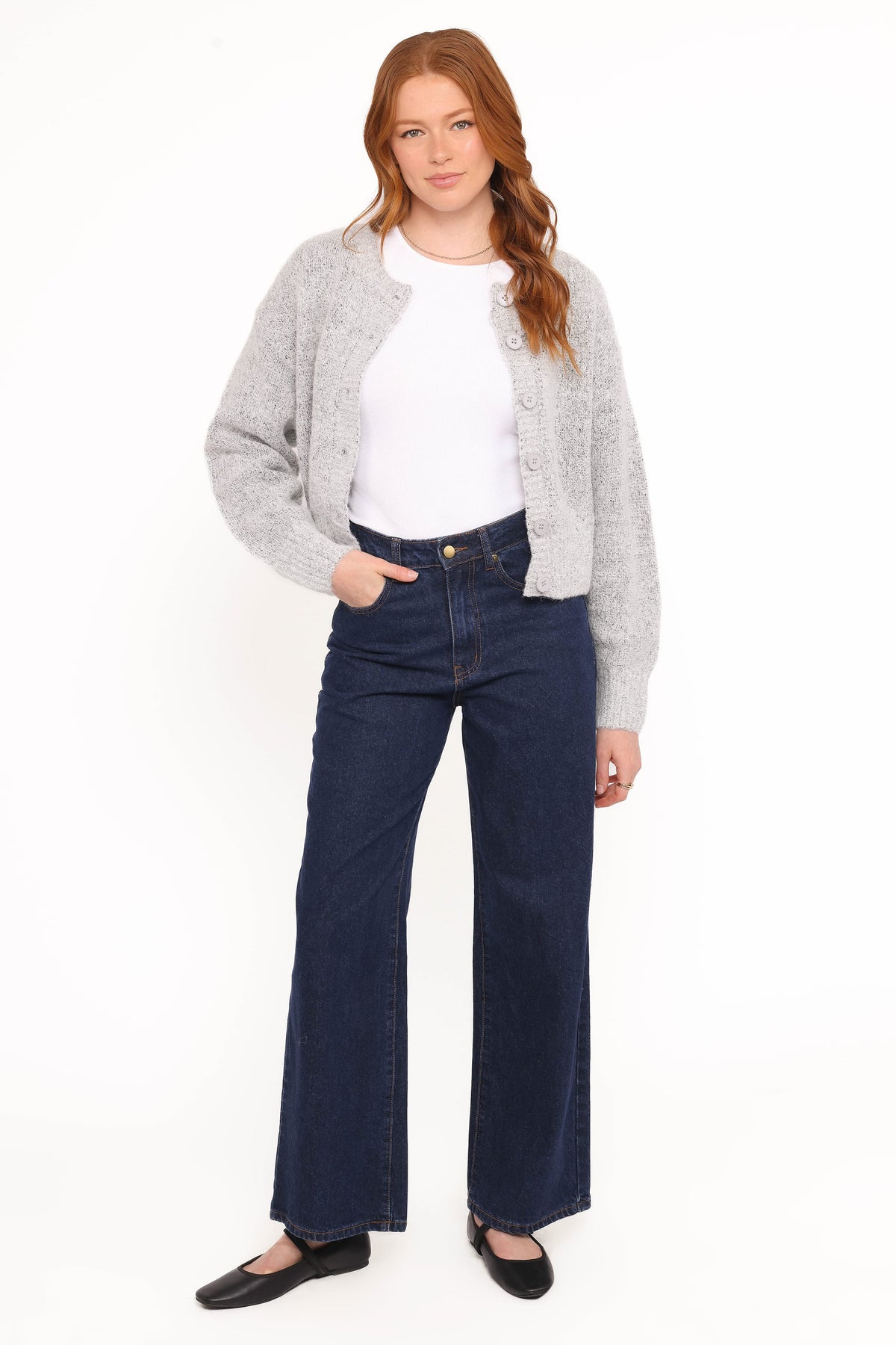 Petal and Pup USA KNITWEAR Lucah Cardigan - Grey