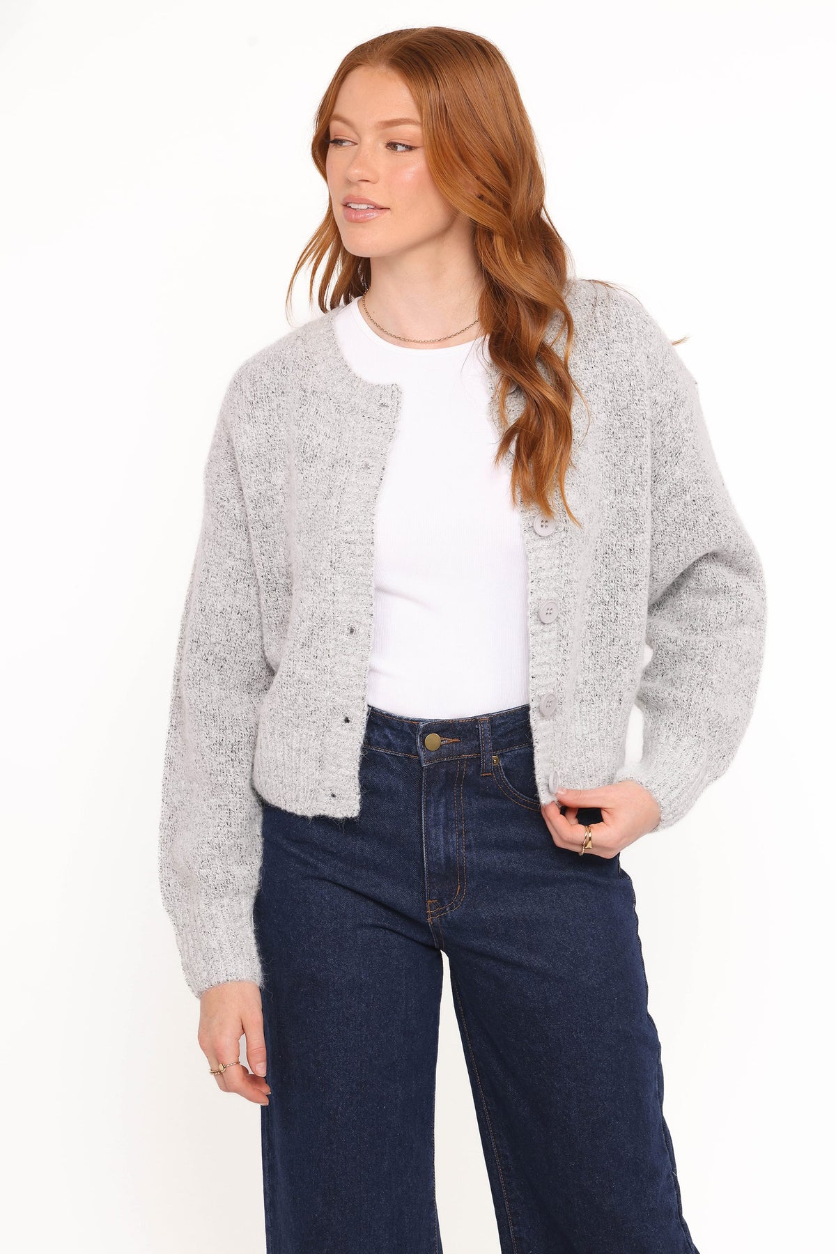 Petal and Pup USA KNITWEAR Lucah Cardigan - Grey
