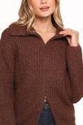 Petal and Pup USA KNITWEAR Miffy Zip Through Cardigan - Chocolate