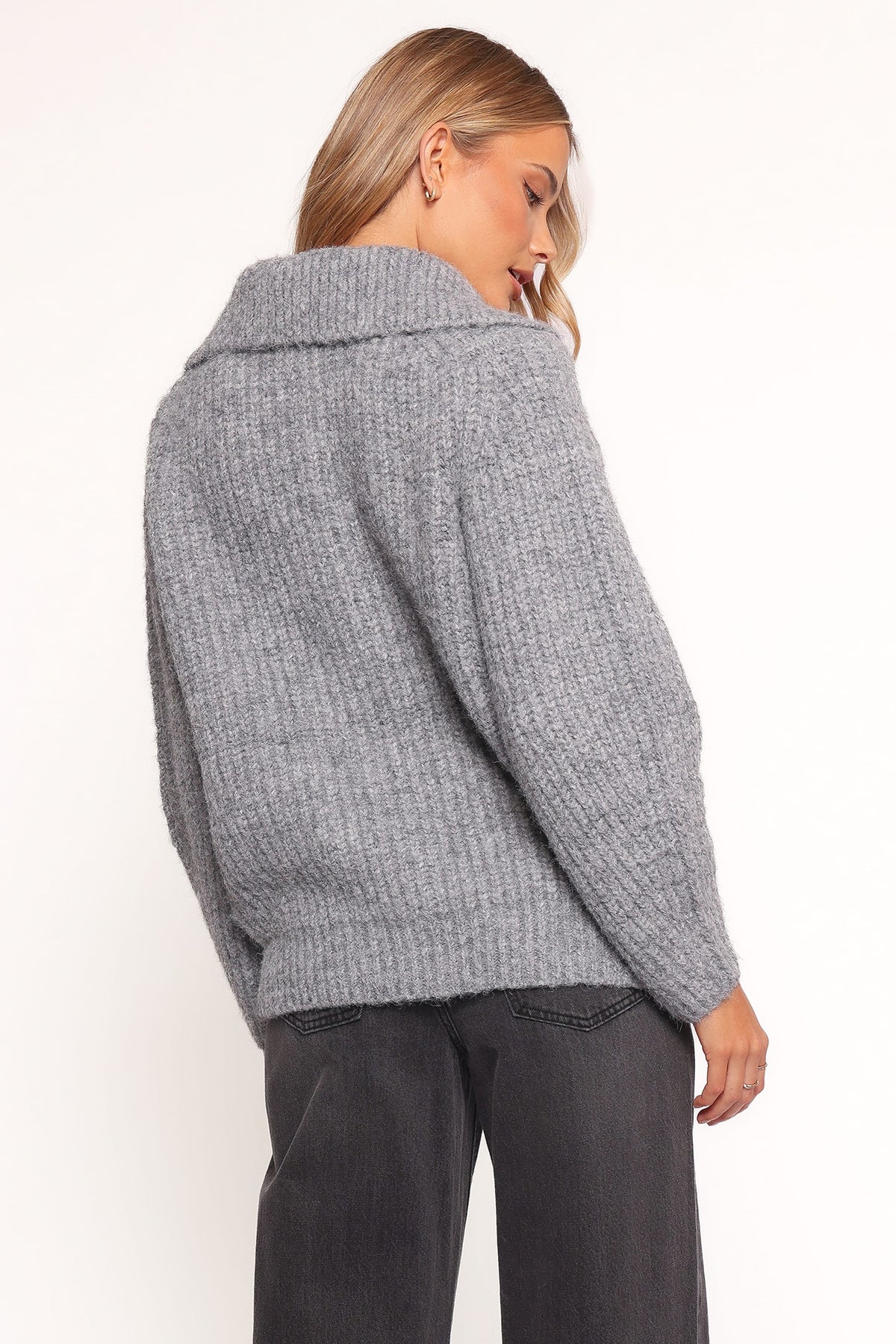 Petal and Pup USA KNITWEAR Miffy Zip Through Cardigan - Grey