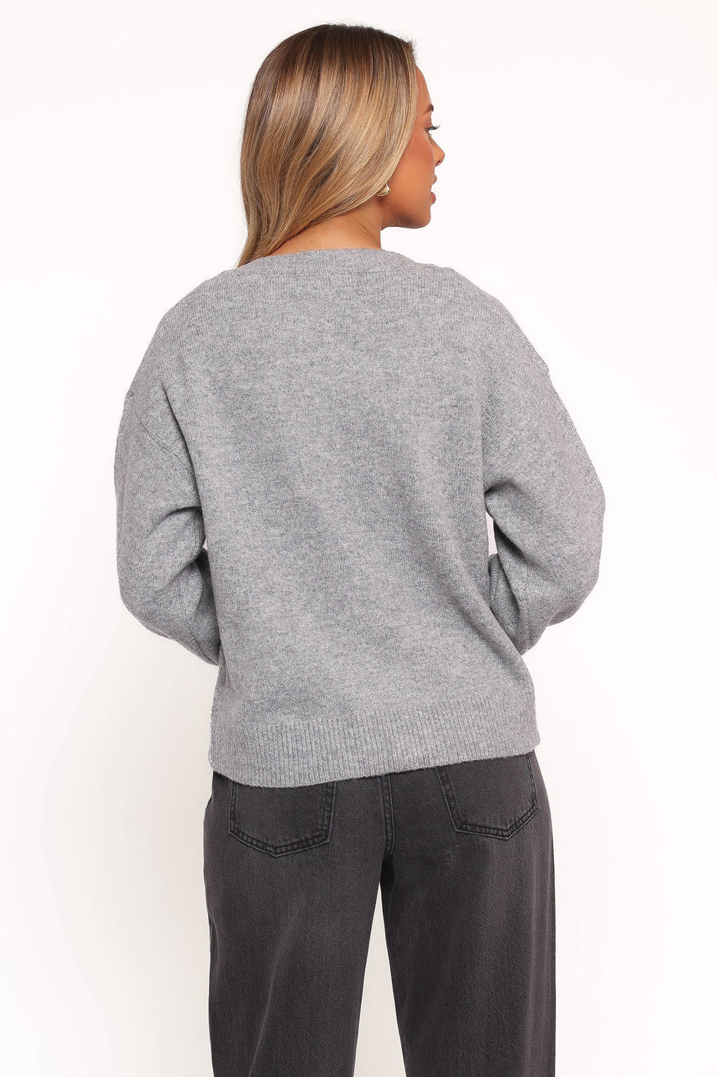 Petal and Pup USA KNITWEAR Neri Bow Tie Front Cardigan - Grey