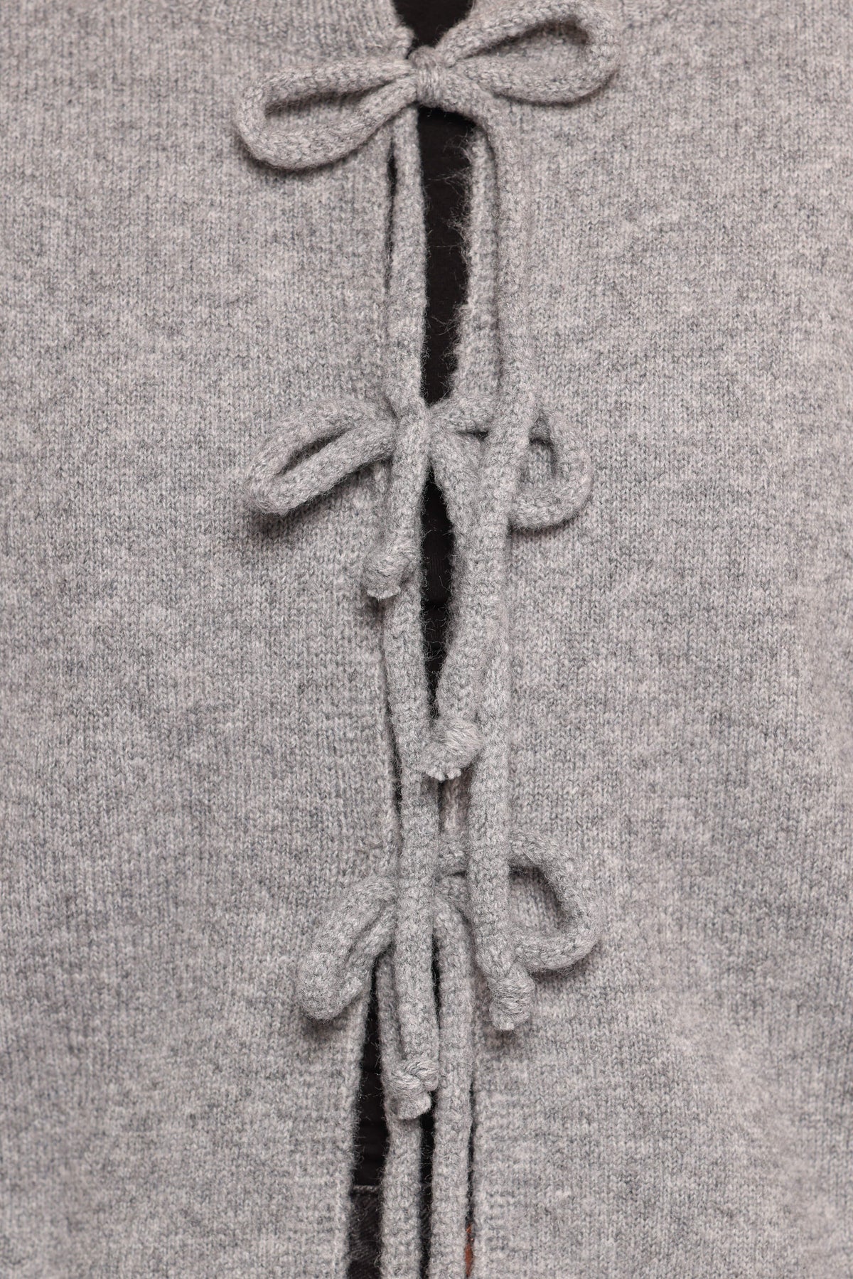 Petal and Pup USA KNITWEAR Neri Bow Tie Front Cardigan - Grey