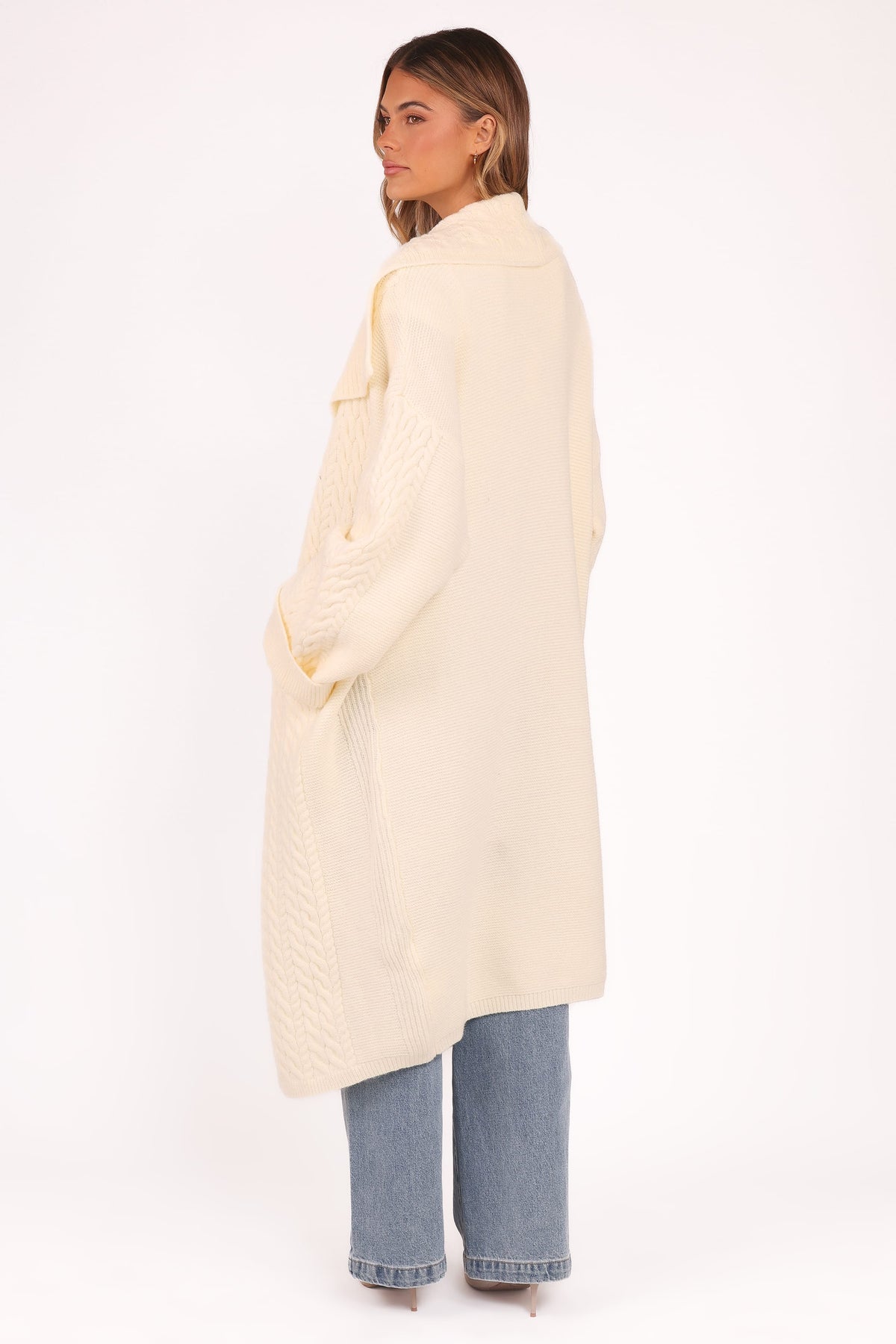 Petal and Pup USA KNITWEAR Nova Long Cardigan - Cream