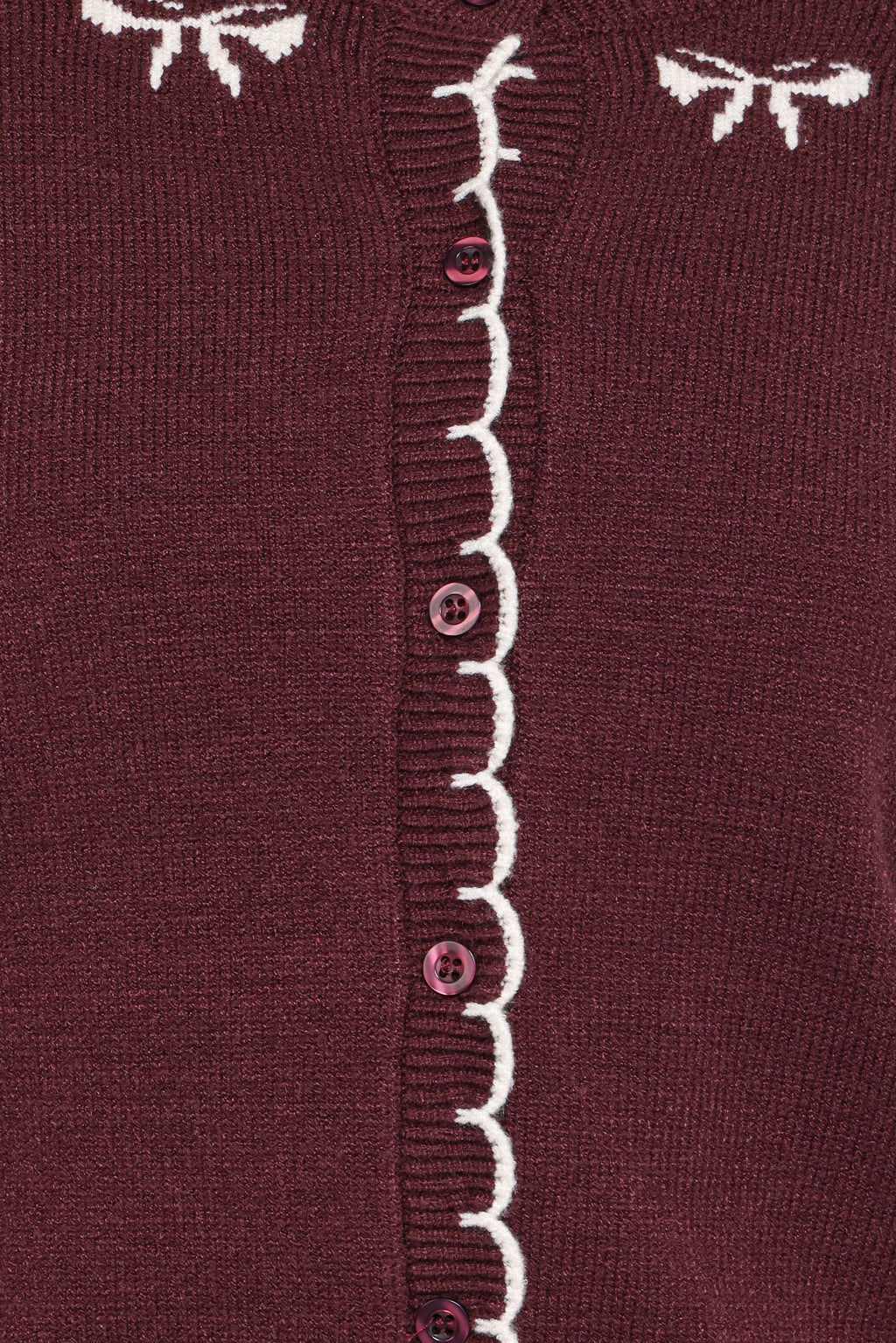 Petal and Pup USA KNITWEAR Payton Bow Scallop Cardigan - Plum