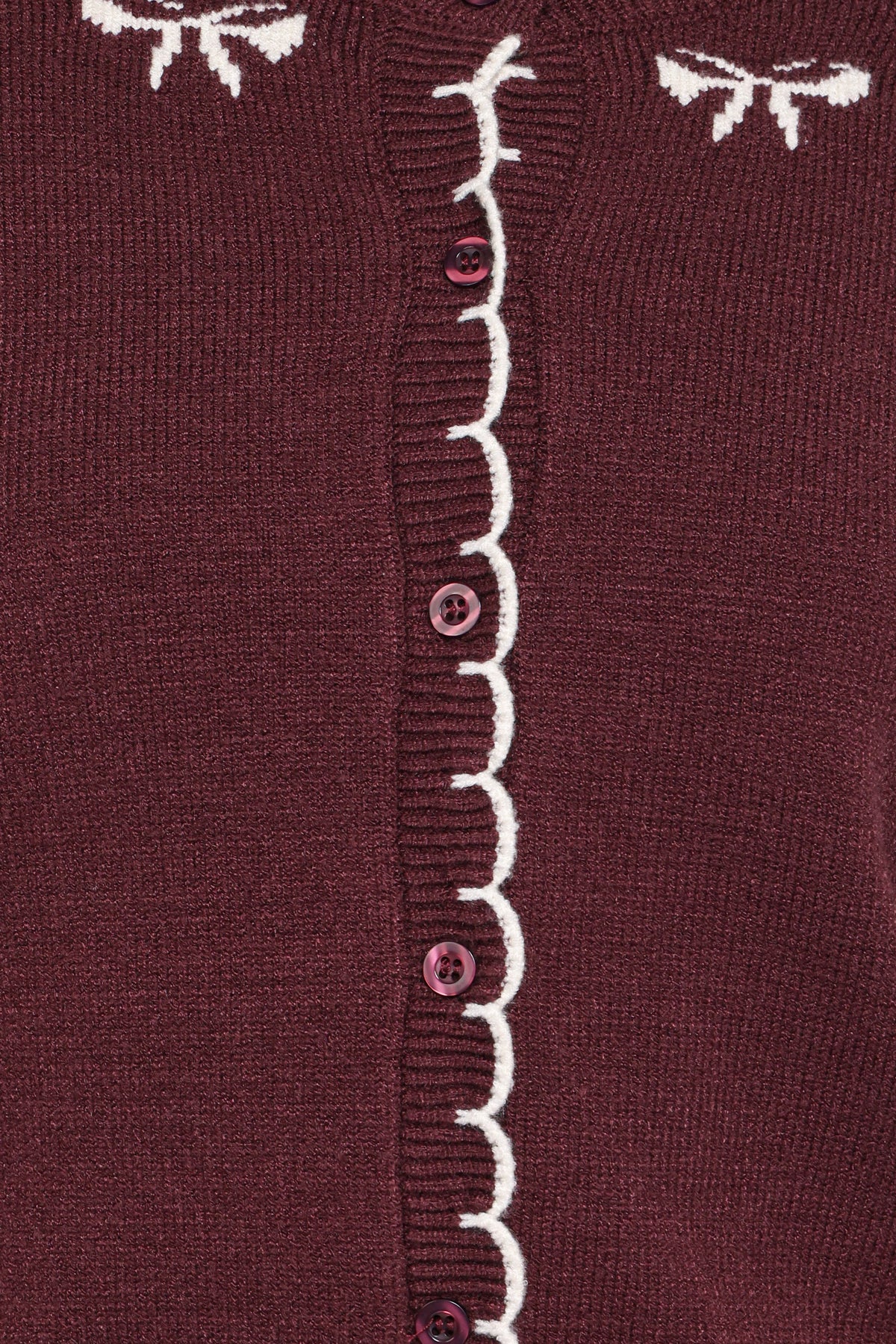 Petal and Pup USA KNITWEAR Payton Bow Scallop Cardigan - Plum