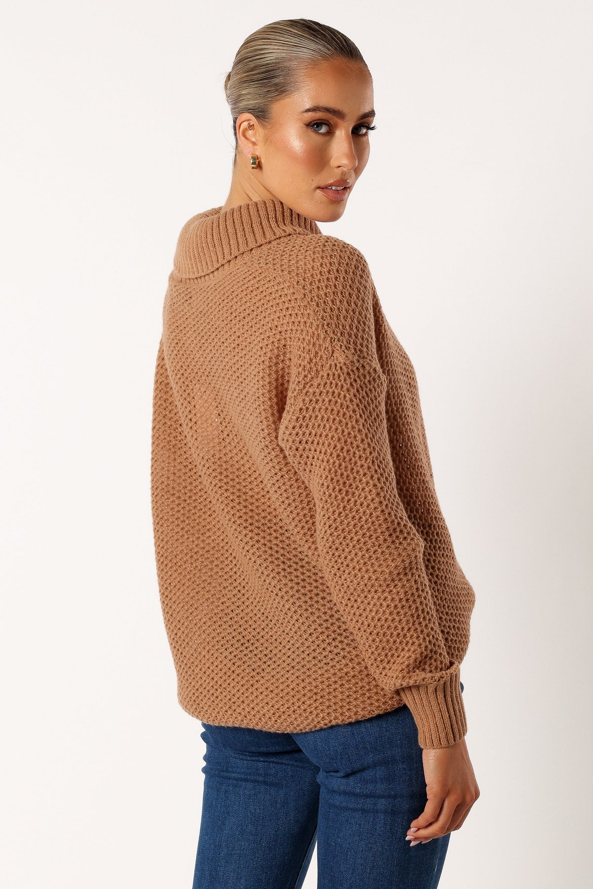 Petal and Pup USA KNITWEAR Rayne Turtleneck Knit Sweater - Beige
