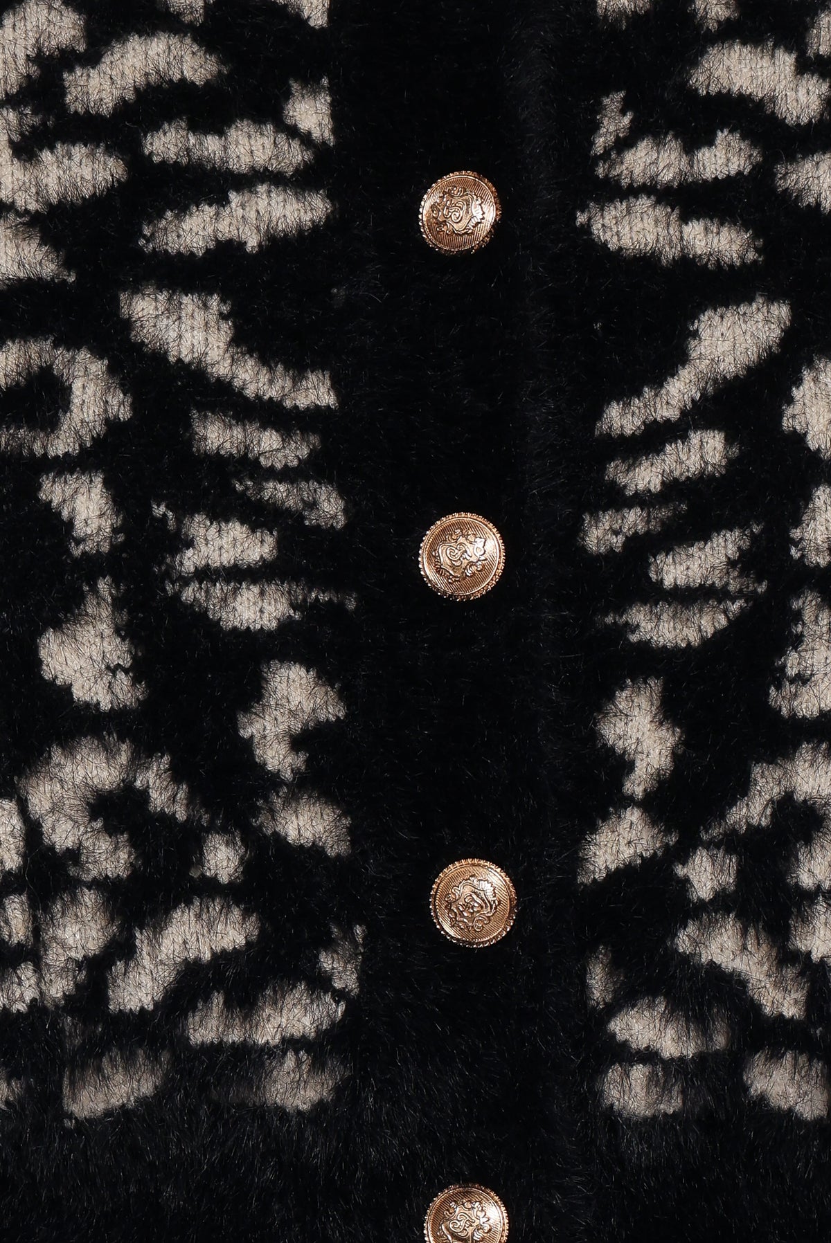 Petal and Pup USA KNITWEAR Tyra Animal Print Faux Mohair Cardigan - Black
