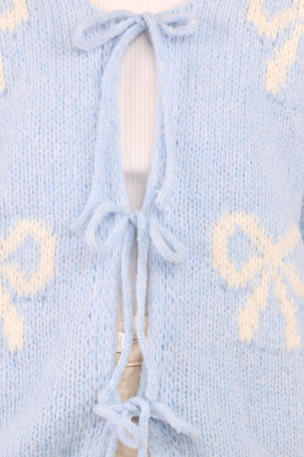 Petal and Pup USA KNITWEAR Vienna Bow Cardigan - Pale Blue