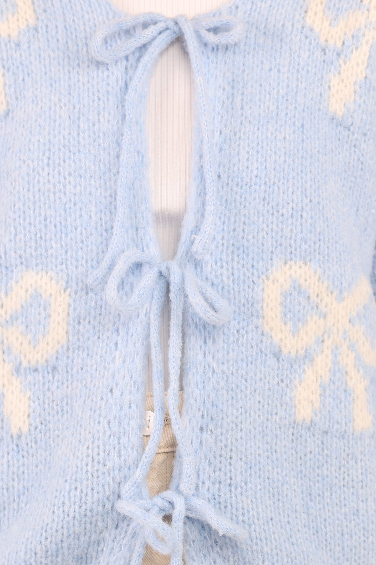 Petal and Pup USA KNITWEAR Vienna Bow Cardigan - Pale Blue
