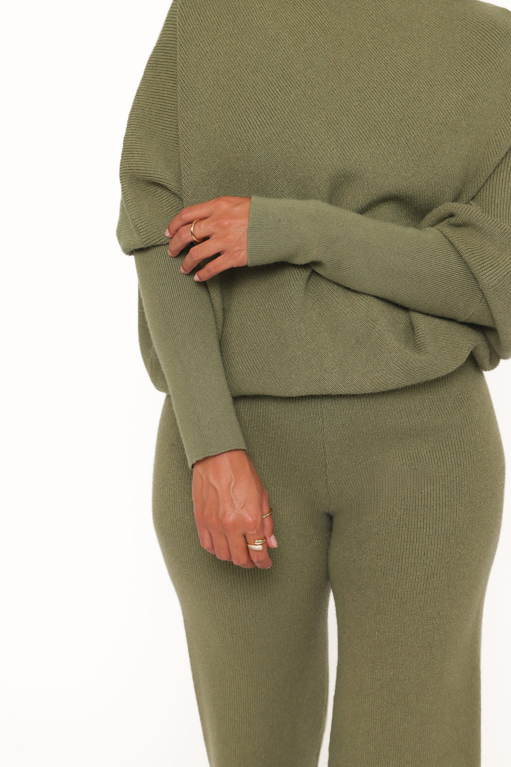 Petal and Pup USA SETS Gennie Knitted Pant Set - Avocado