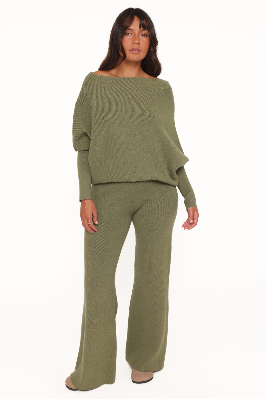 Petal and Pup USA SETS Gennie Knitted Pant Set - Avocado