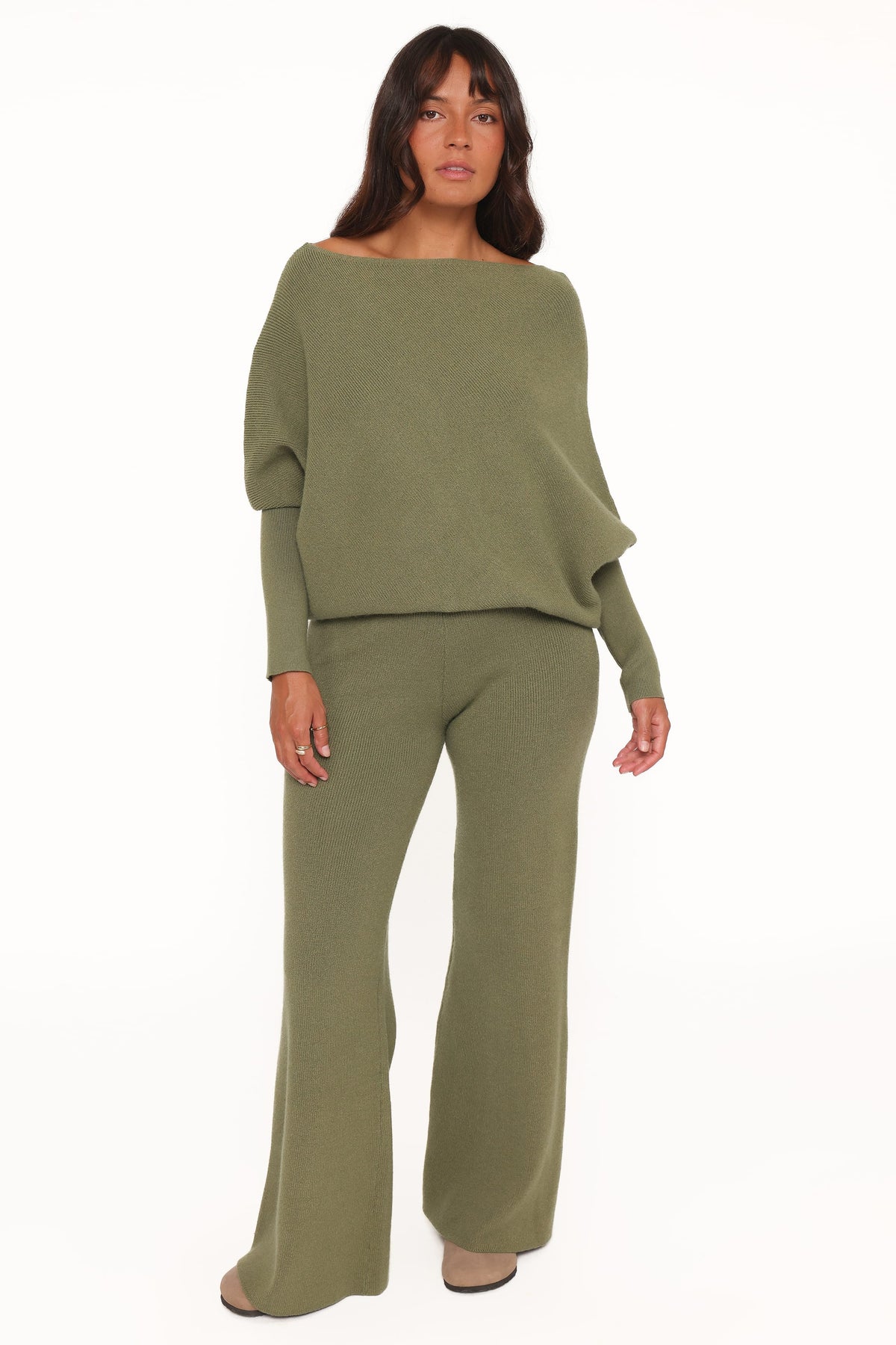 Petal and Pup USA SETS Gennie Knitted Pant Set - Avocado