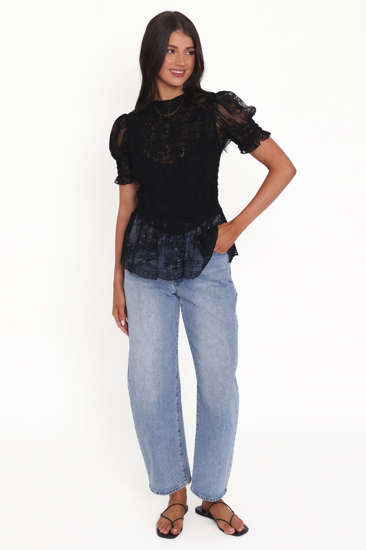 Petal and Pup USA TOPS Adeline Peplum Top - Black