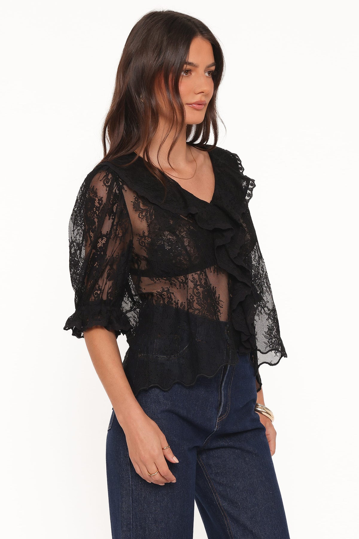Petal and Pup USA TOPS Adhanna Lace Top - Black