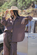 Petal and Pup USA TOPS Darya Shirt - Chocolate Stripe