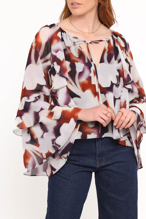Petal and Pup USA TOPS Elinor Top - Blurred Floral