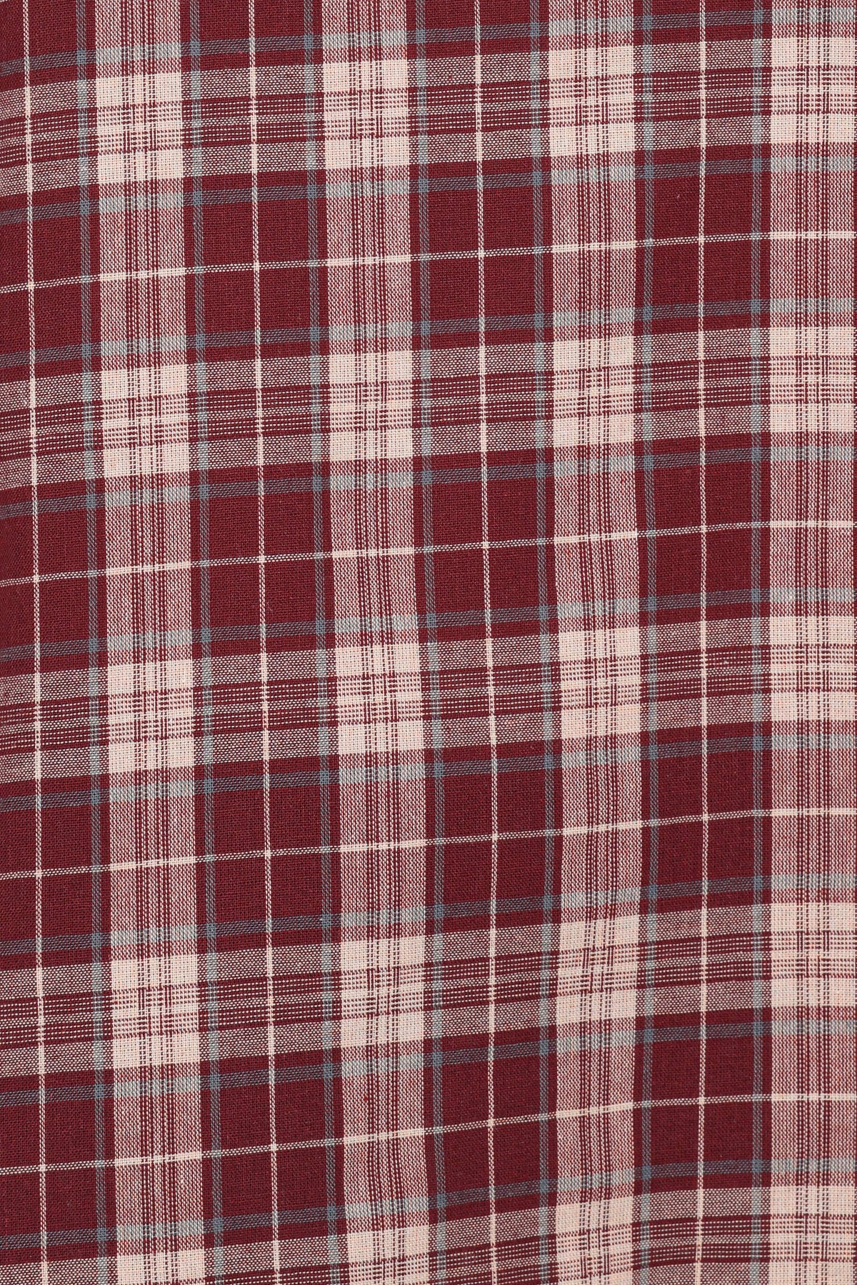 Petal and Pup USA TOPS Evandri Frill Collar Top - Burgundy Plaid