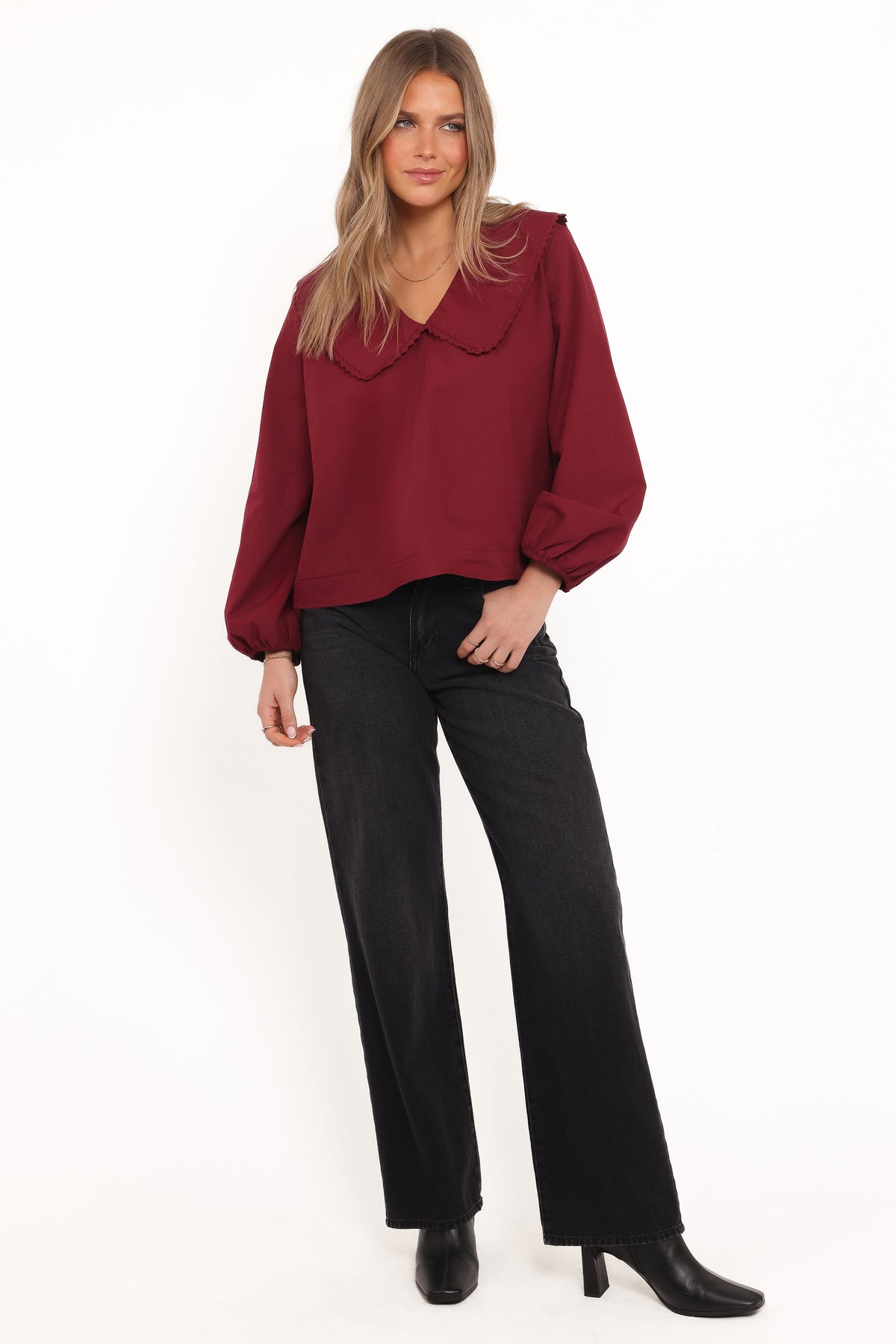 Petal and Pup USA TOPS Kenna Long Sleeve Top - Burg