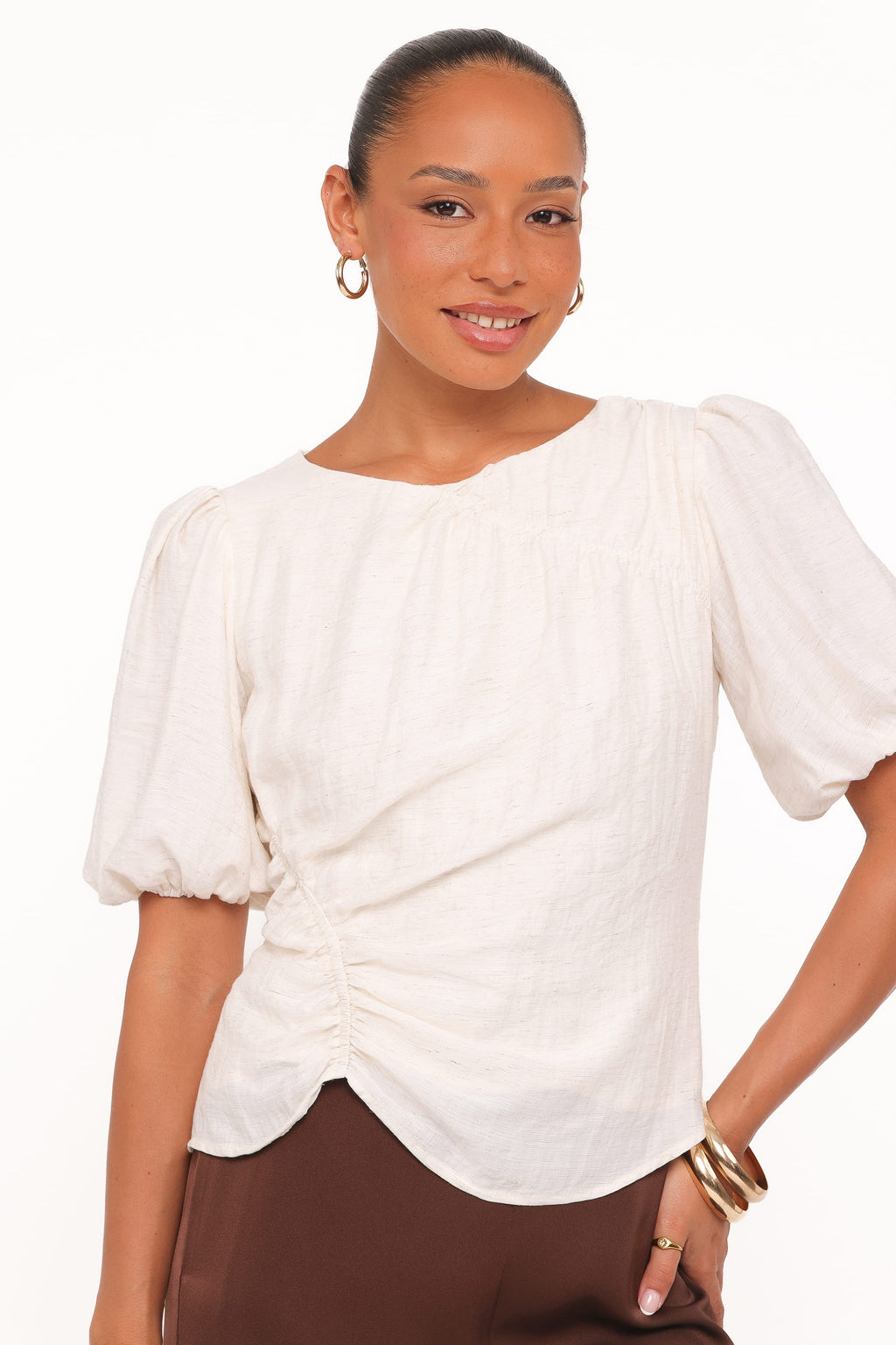 Petal and Pup USA TOPS Laurel Puff Sleeve Top - Ivory