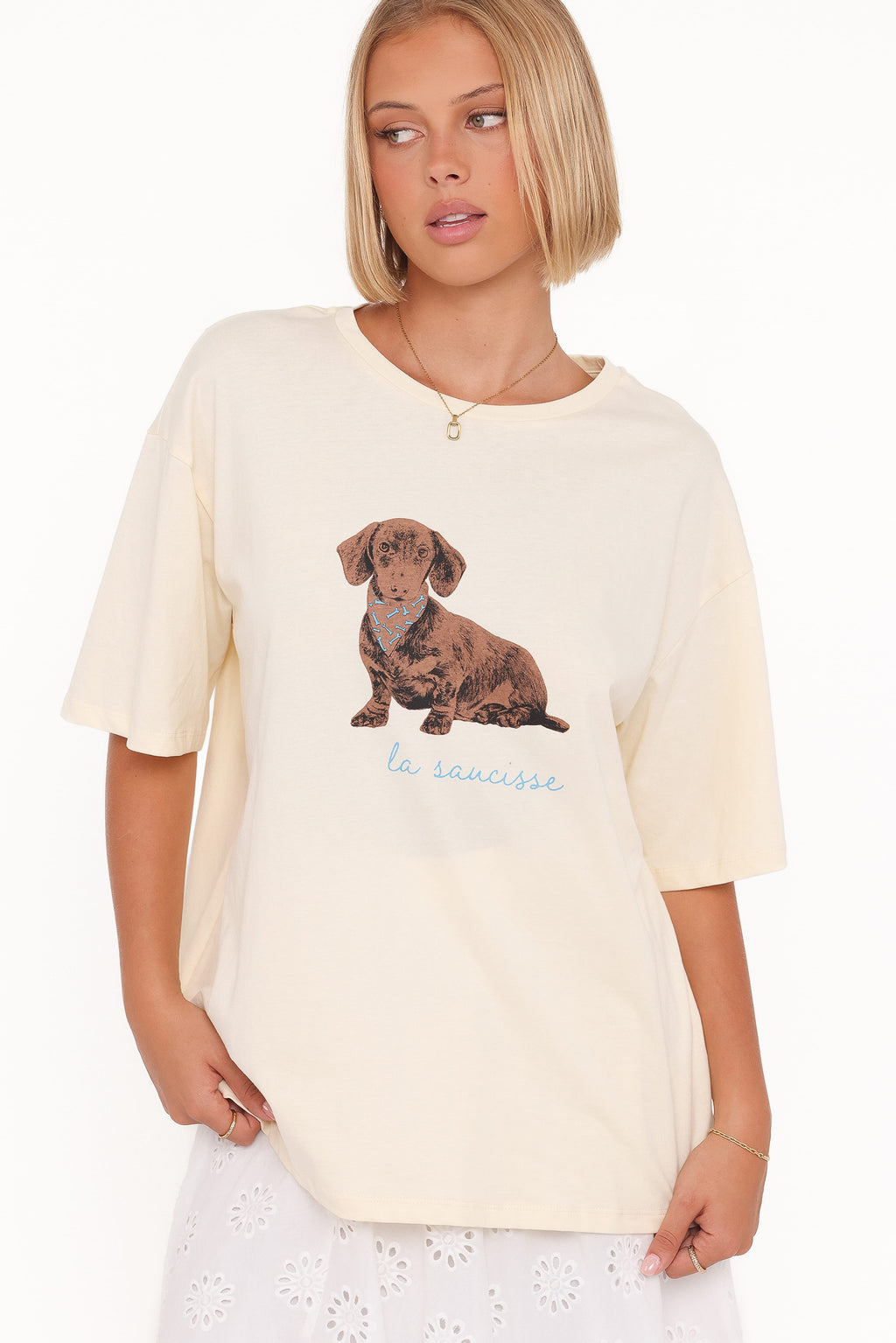 Petal and Pup USA TOPS Petite Saucisse Tee - Cream