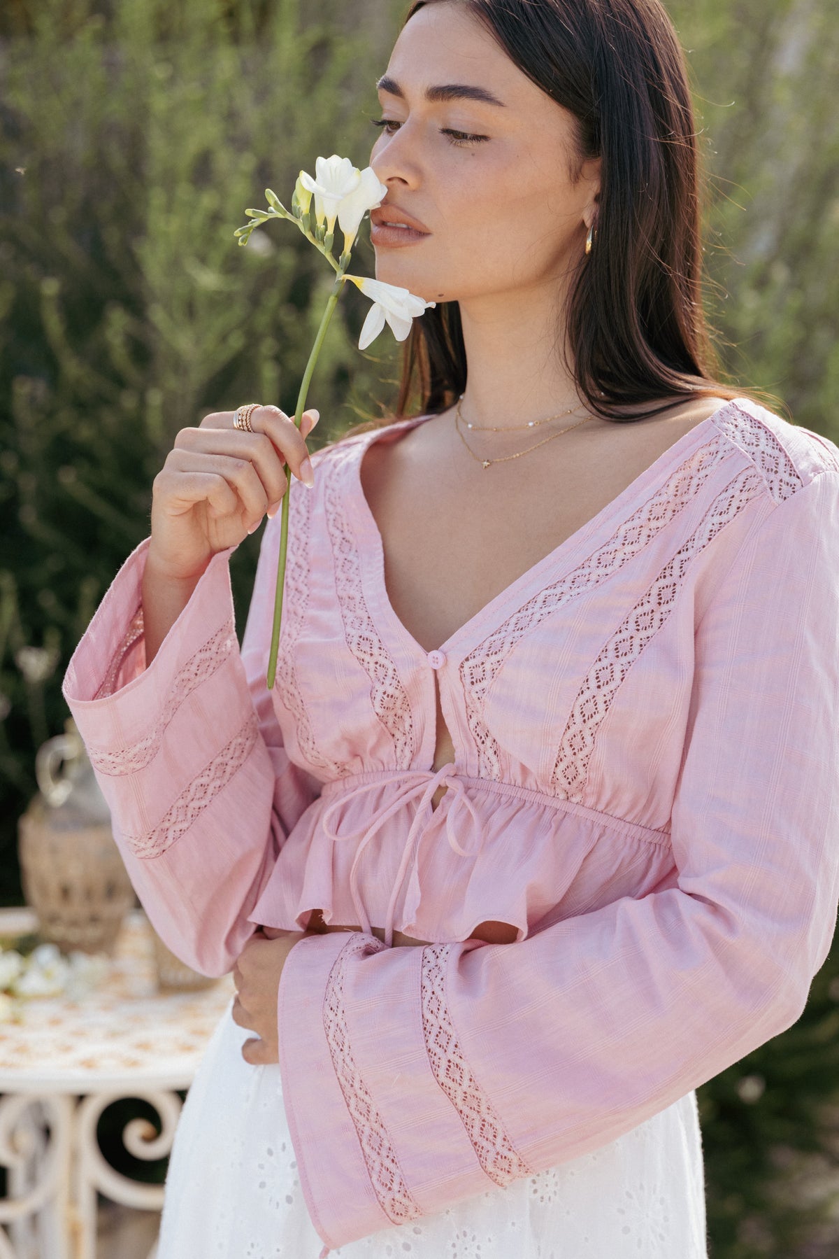 Petal and Pup USA TOPS Reed Long Sleeve Top - Pink